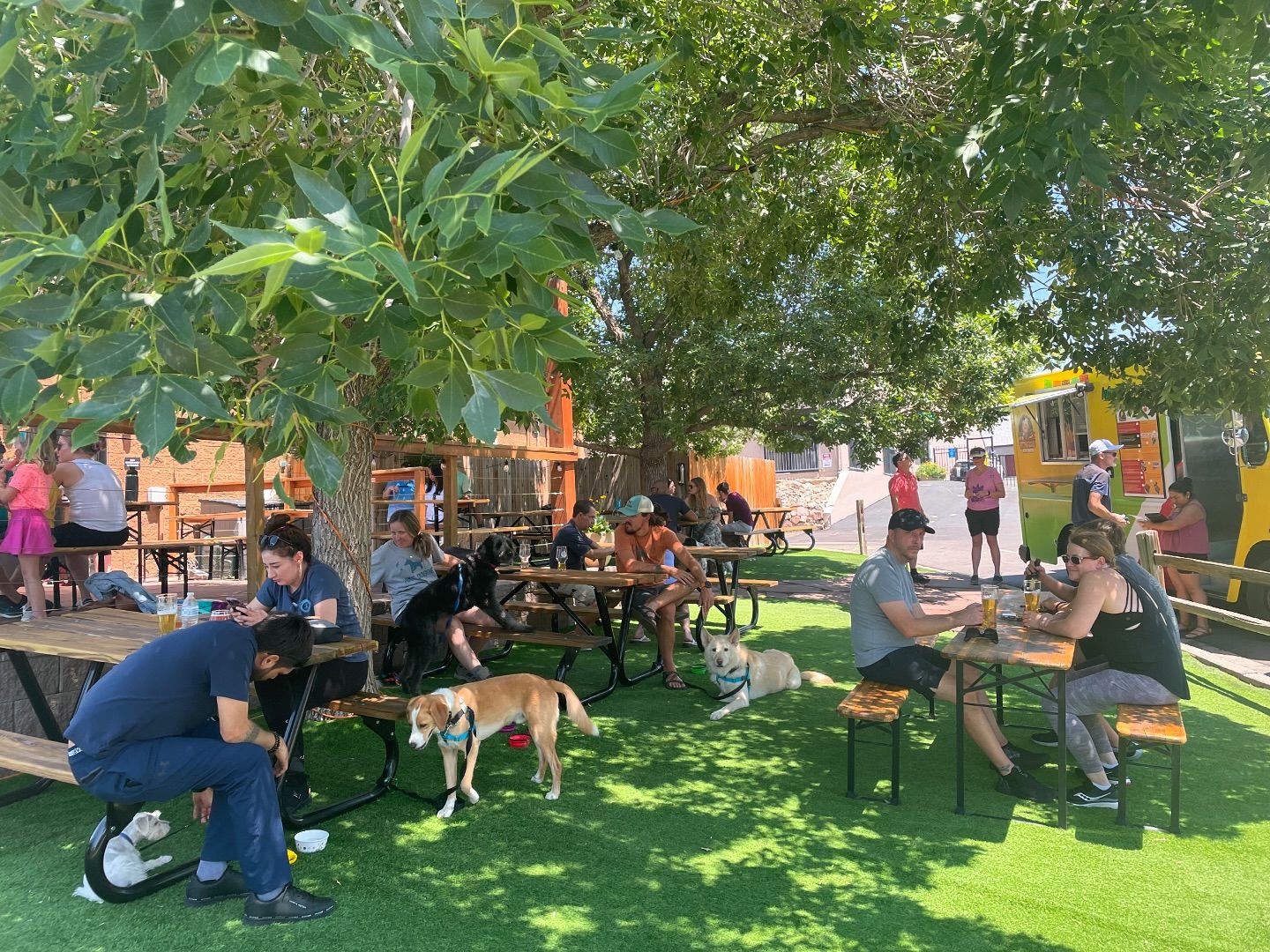 Resolute's sunny patio is perfect for community and casual gatherings alike.